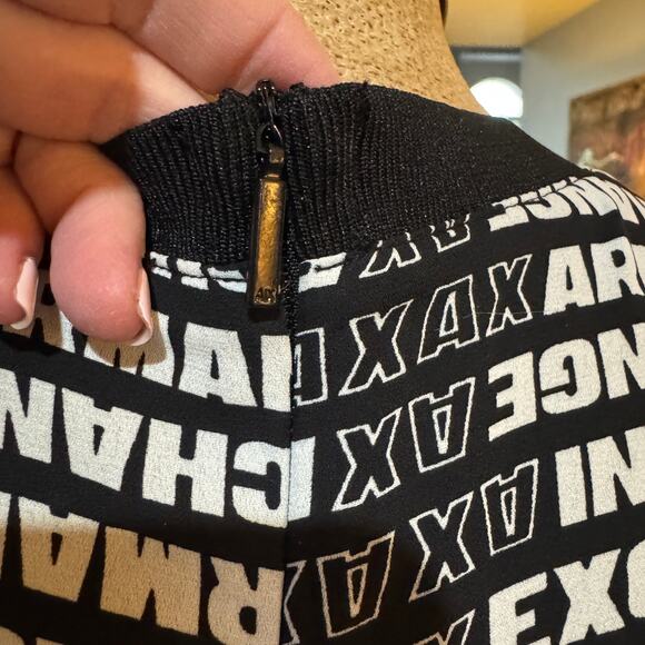Armani Exchange Midi Dress A|X Women's Logo T Shirt Dress Size 2 EUC Long Black - Picture 9 of 16